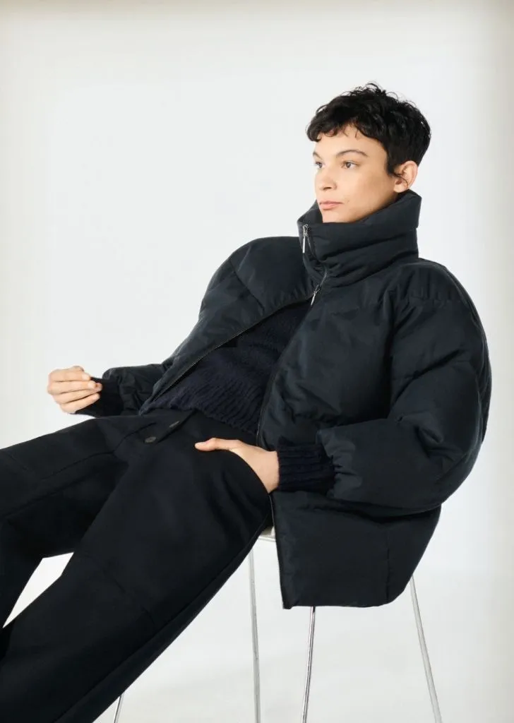 Basel Cotton Blend Coat — Dark Navy