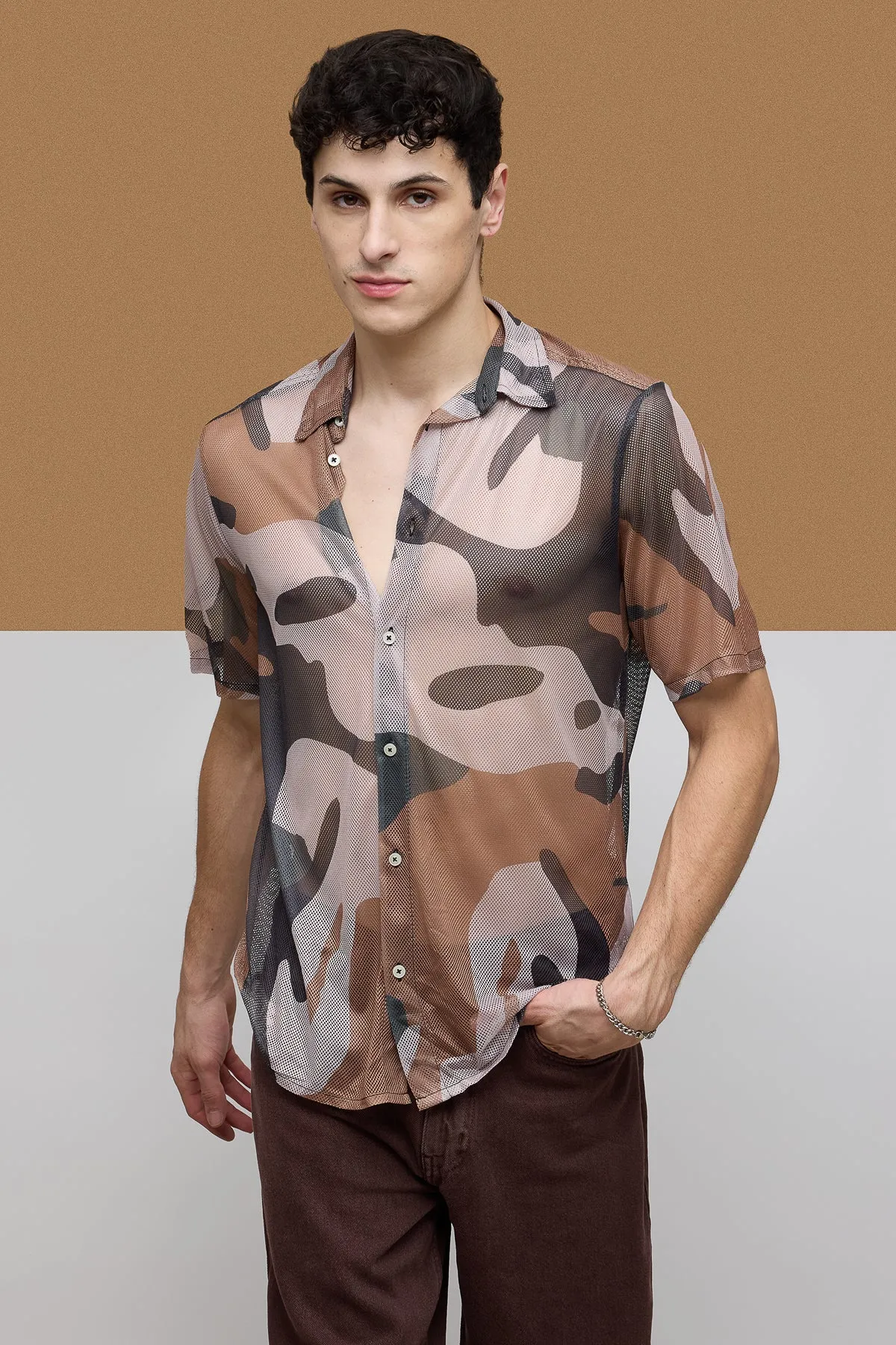 Basic Camo Mesh Shirt