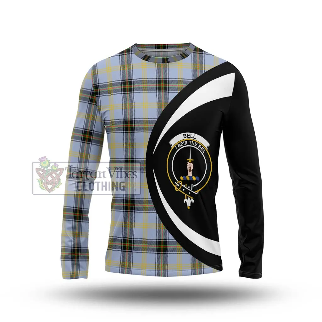 Bell Tartan Long Sleeve T-Shirt with Family Crest Circle Style