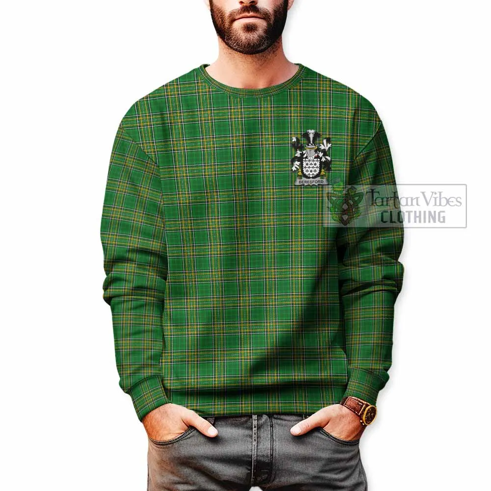 Beresford Irish Clan Tartan Sweatshirt with Coat of Arms