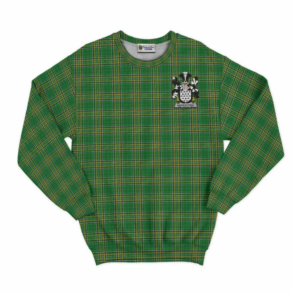 Beresford Irish Clan Tartan Sweatshirt with Coat of Arms