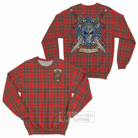 Binning Tartan Sweatshirt with Family Crest Celtic Skull Style