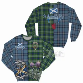 Blackadder Tartan Sweatshirt Happy St. Andrew's Day Half Tartan Style