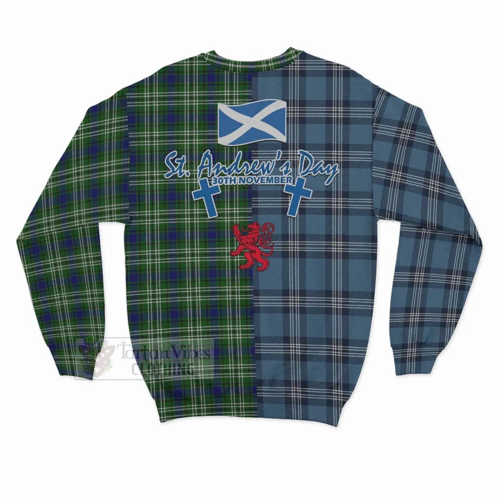 Blackadder Tartan Sweatshirt Happy St. Andrew's Day Half Tartan Style