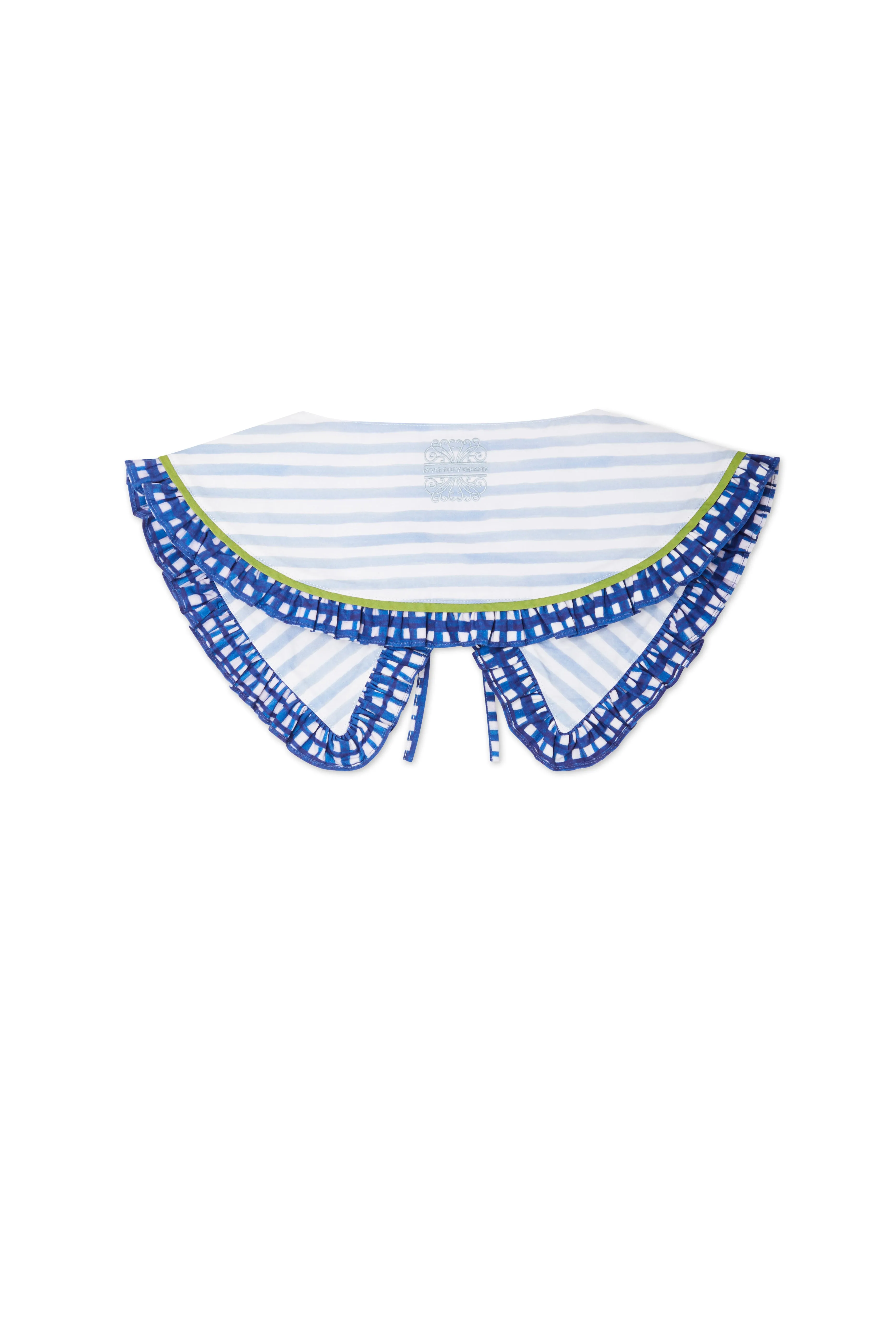 Blue Stripe Collar With Cherub Embroidery