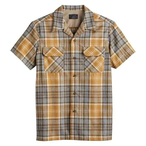 Board Shirt Short Sleeve Grey Mix/Gold Plaid 23'