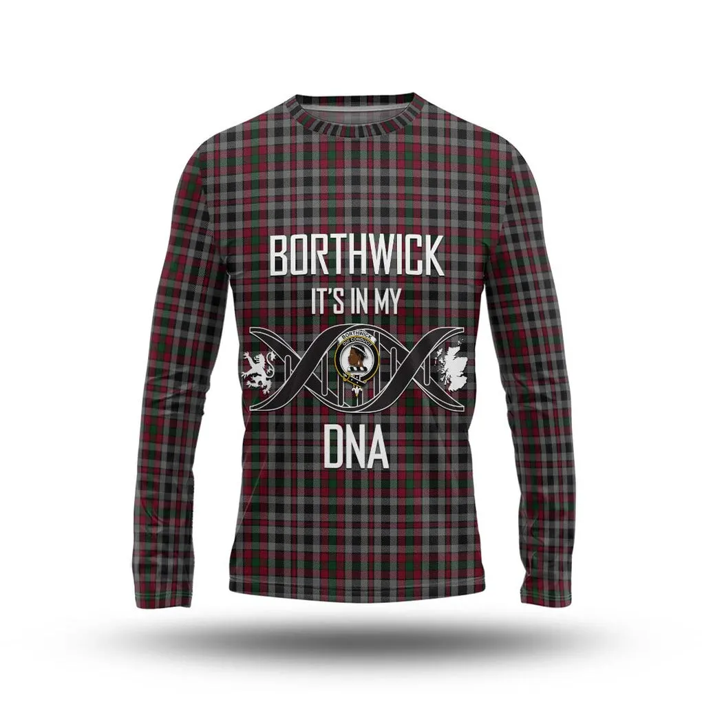 Borthwick Tartan Long Sleeve T-Shirt with Family Crest DNA In Me Style