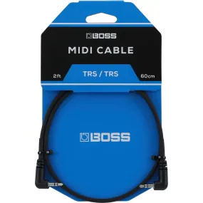 Boss BCC-2-3535 TRS to TRS Right Angle MIDI Cable - 2 Ft