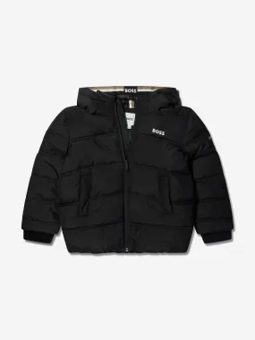 BOSS Boys Puffer Jacket in Black