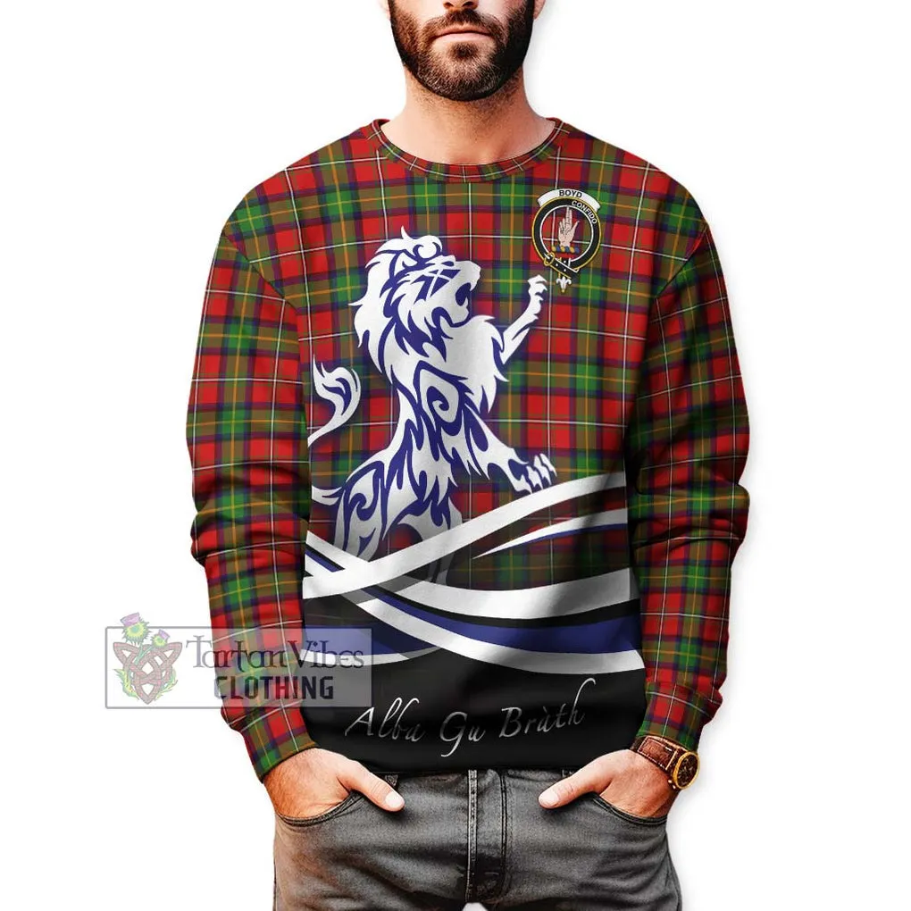 Boyd Tartan Sweatshirt with Alba Gu Brath Regal Lion Emblem