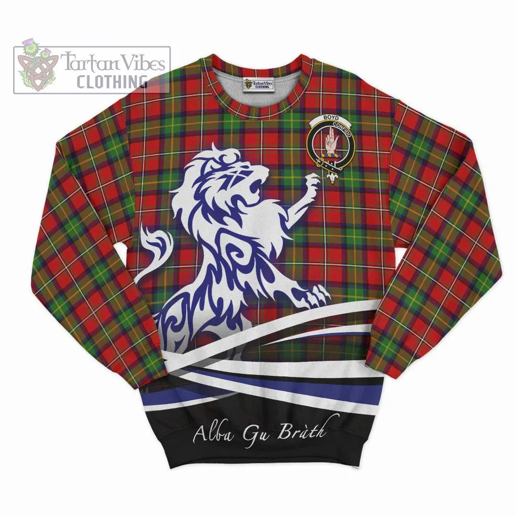 Boyd Tartan Sweatshirt with Alba Gu Brath Regal Lion Emblem