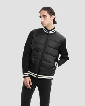 Brand Patched Sleeve Puffer Jacket