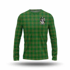 Brounker Irish Clan Tartan Long Sleeve T-Shirt with Coat of Arms