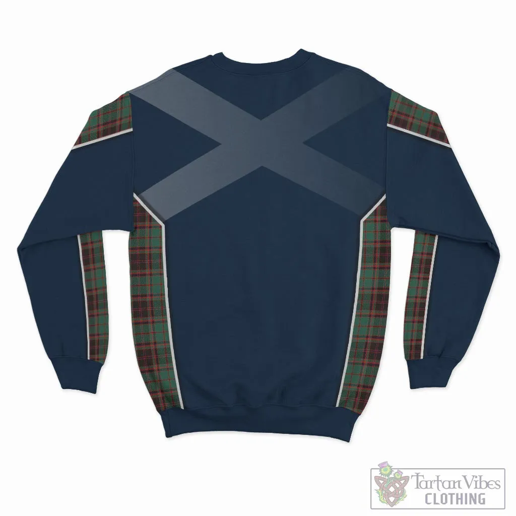 Buchan Ancient Tartan Sweatshirt with Family Crest and Scottish Thistle Vibes Sport Style