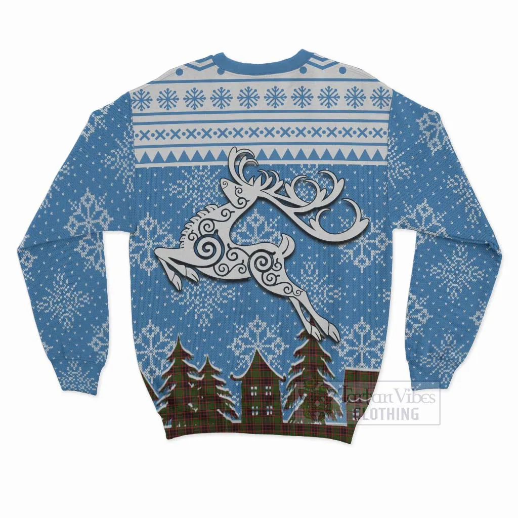 Buchan Clan Christmas Sweatshirt Celtic Reindeer Style