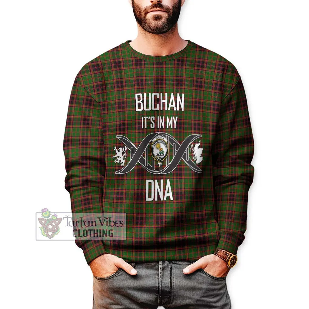 Buchan Tartan Sweatshirt with Family Crest DNA In Me Style