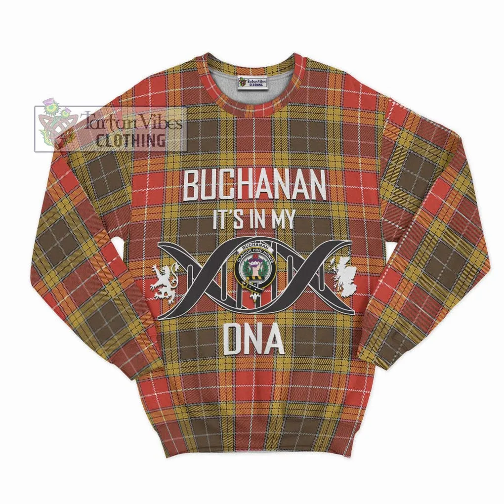 Buchanan Old Set Weathered Tartan Sweatshirt with Family Crest DNA In Me Style