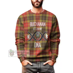 Buchanan Old Set Weathered Tartan Sweatshirt with Family Crest DNA In Me Style