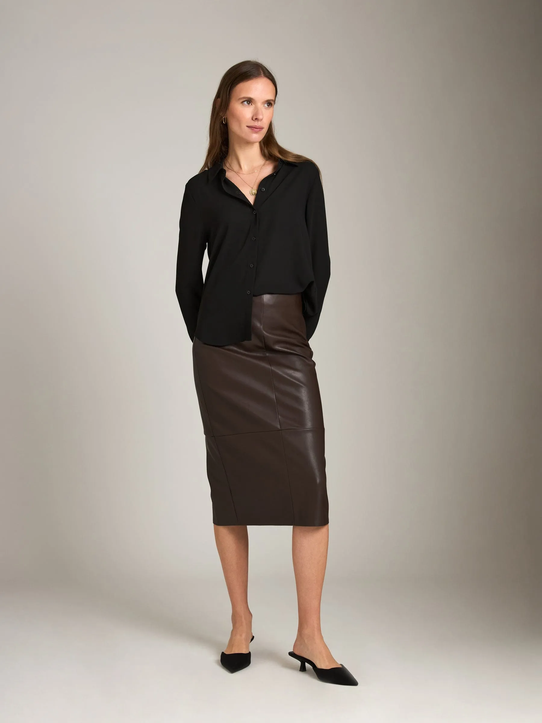 Butter Pleather Sadie Seamed Pencil Skirt