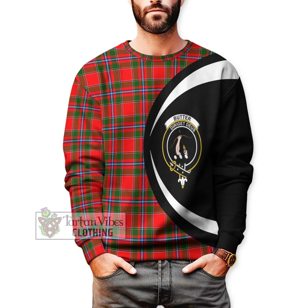 Butter Tartan Sweatshirt with Family Crest Circle Style