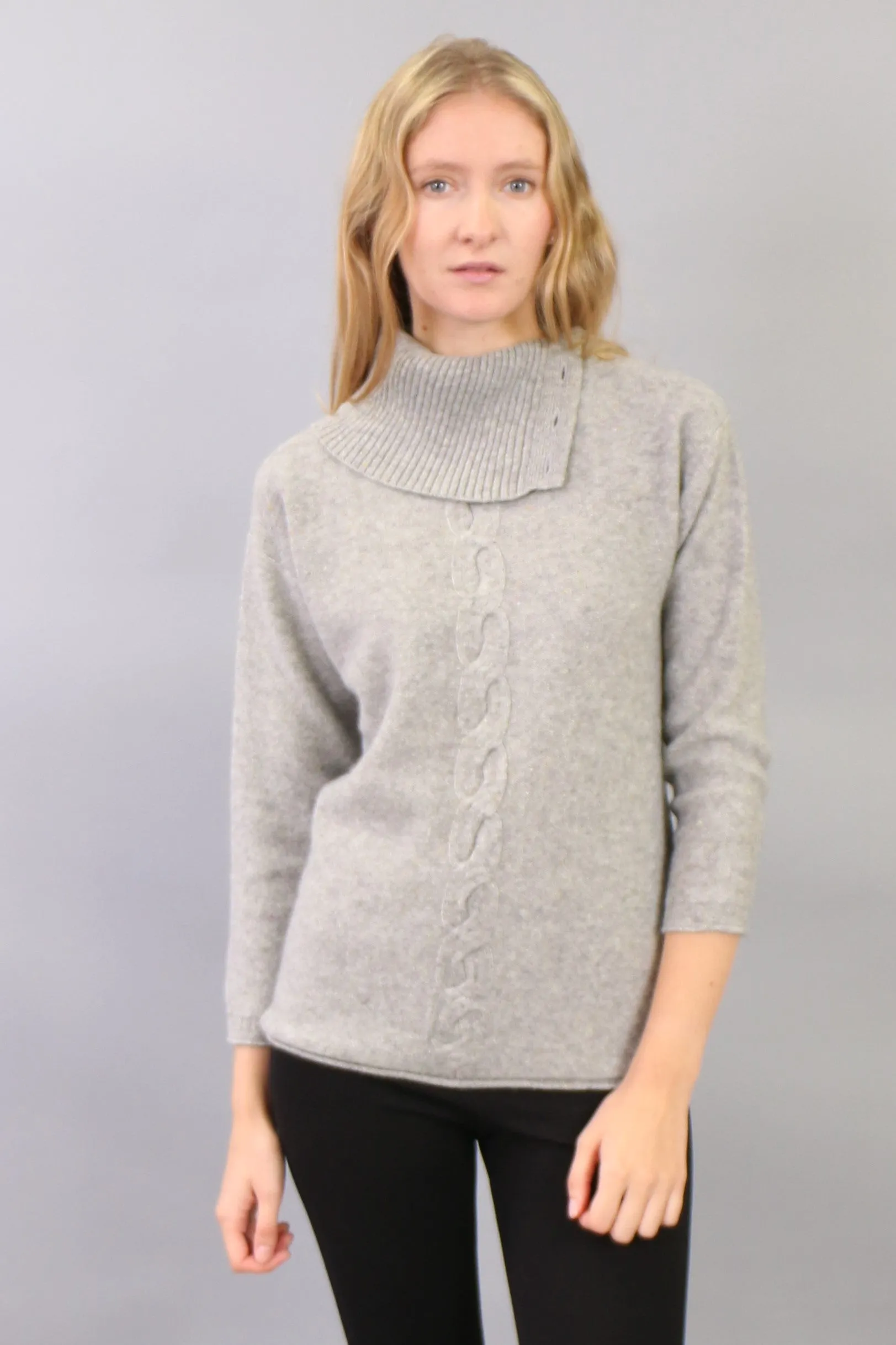 Button Detailed Turtleneck Tunic