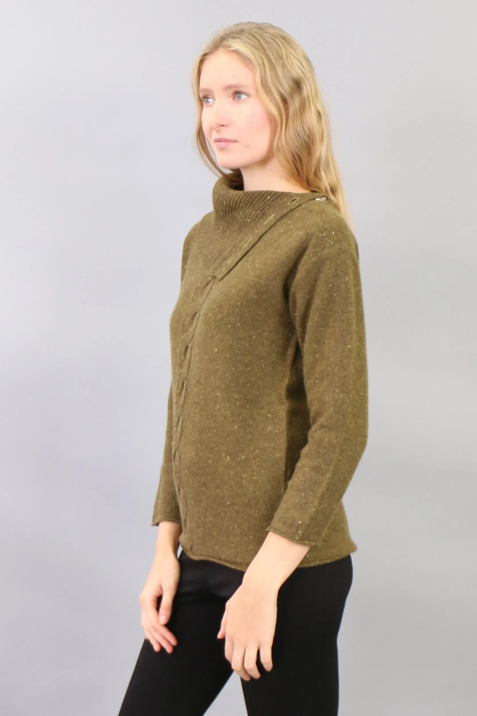 Button Detailed Turtleneck Tunic