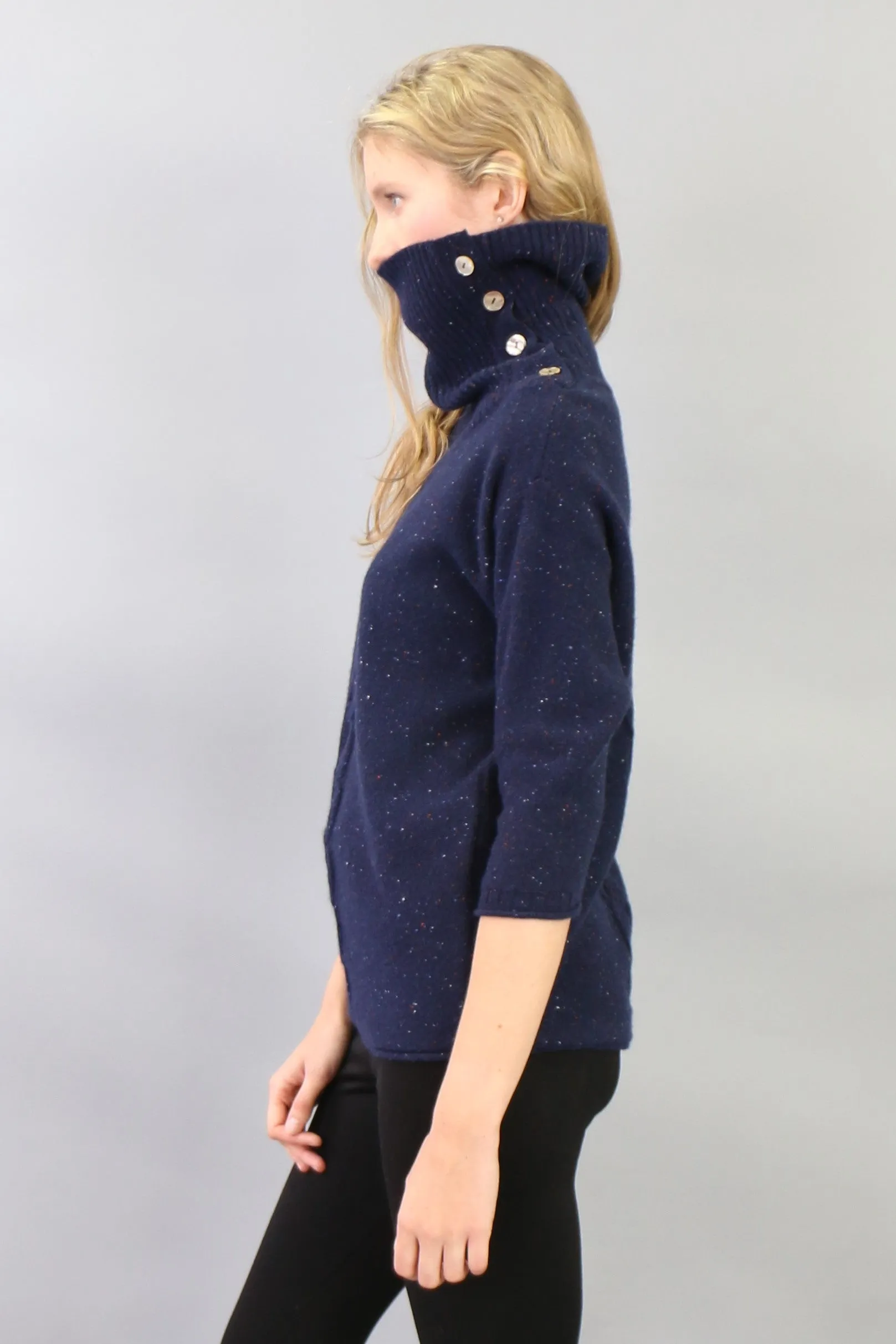 Button Detailed Turtleneck Tunic