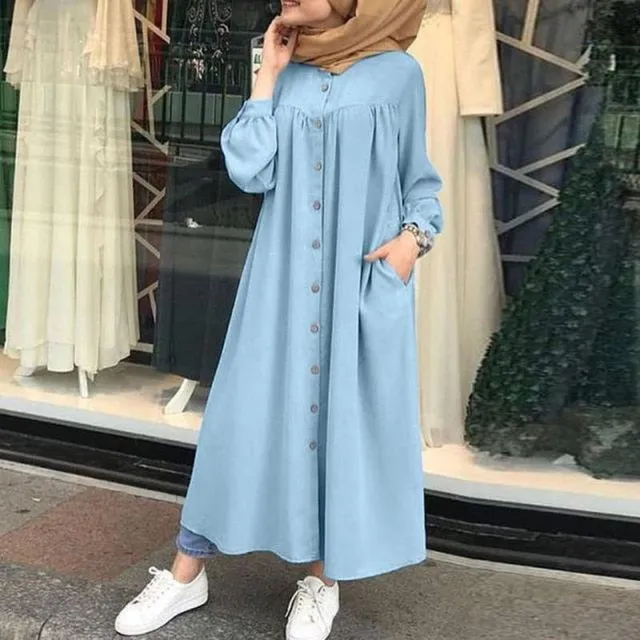 Button Up Front Plus Size Abaya