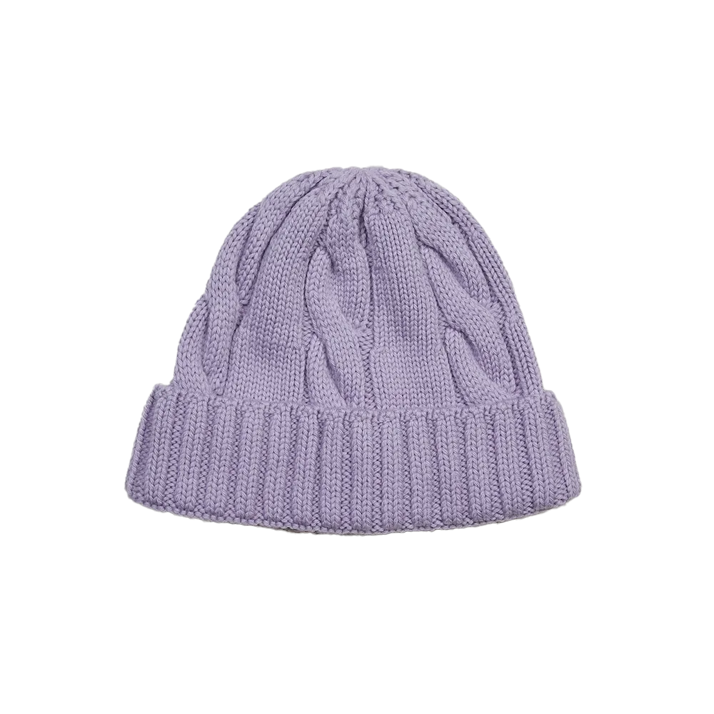 Cable Knit Beanie - Lilac