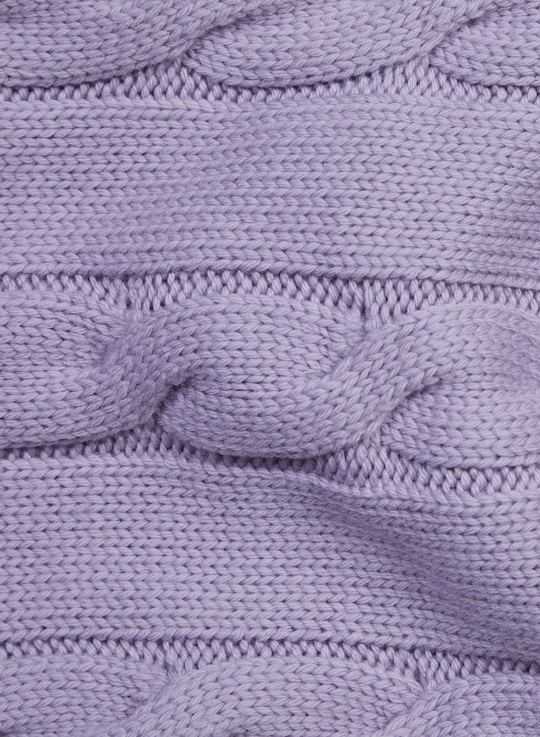 Cable Knit Beanie - Lilac