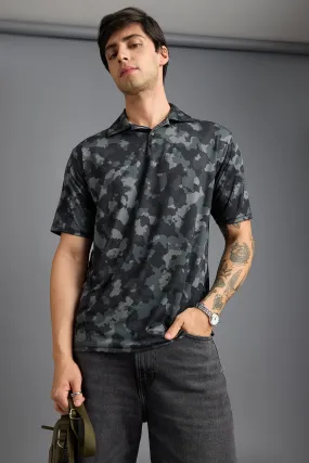 Camo Print Polo T-Shirt