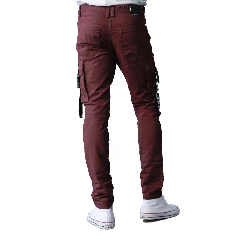 Cargo Utility Pants - Burgundy