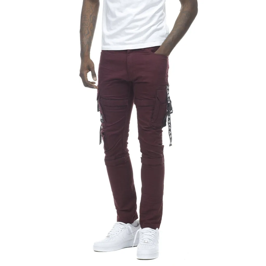 Cargo Utility Pants - Burgundy