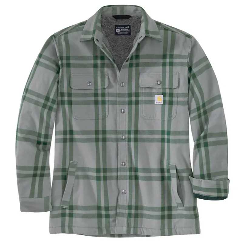 Carhartt Mens Relaxed Fit Flannel Sherpa-Lined Shirt Jacket