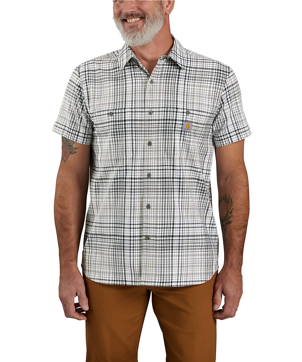 Carhartt Men's Rugged Flex Plaid Short Sleeve Shirt - Asphalt