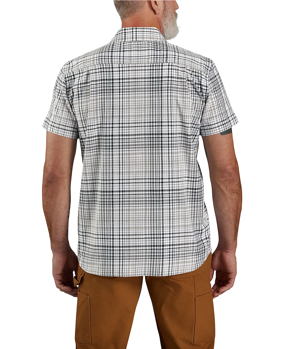 Carhartt Men's Rugged Flex Plaid Short Sleeve Shirt - Asphalt