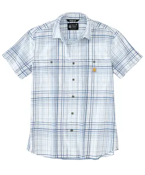 Carhartt Men's Rugged Flex Plaid Short Sleeve Shirt - Fog Blue