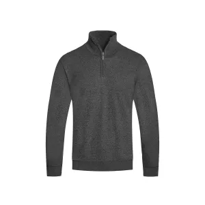 Charcoal SOLID Quarter Zip Sweater