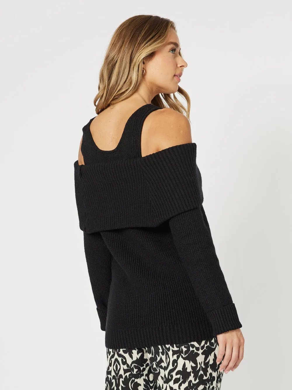 Charlotte Off The Shoulder Jumper - Black