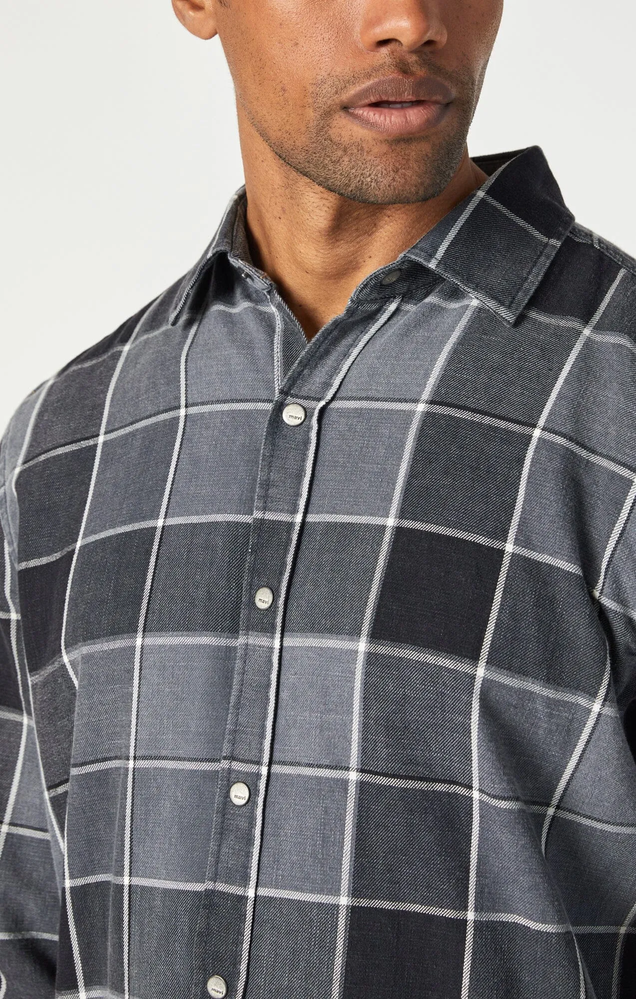 CHECK SHIRT IN BLACK INDIGO CHECK