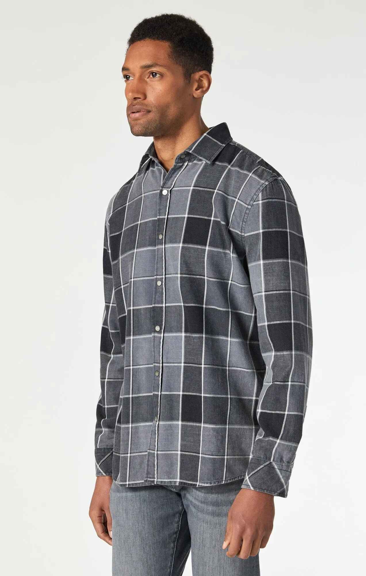 CHECK SHIRT IN BLACK INDIGO CHECK