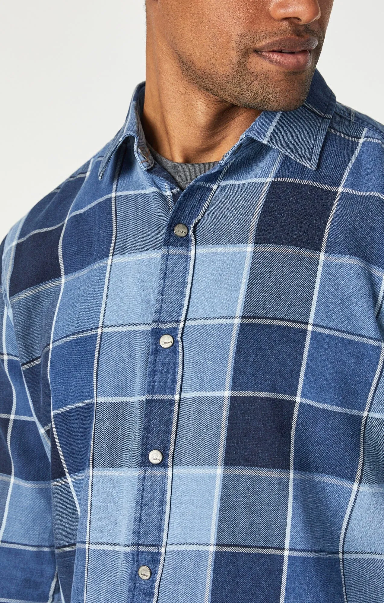 CHECK SHIRT IN INDIGO CHECK