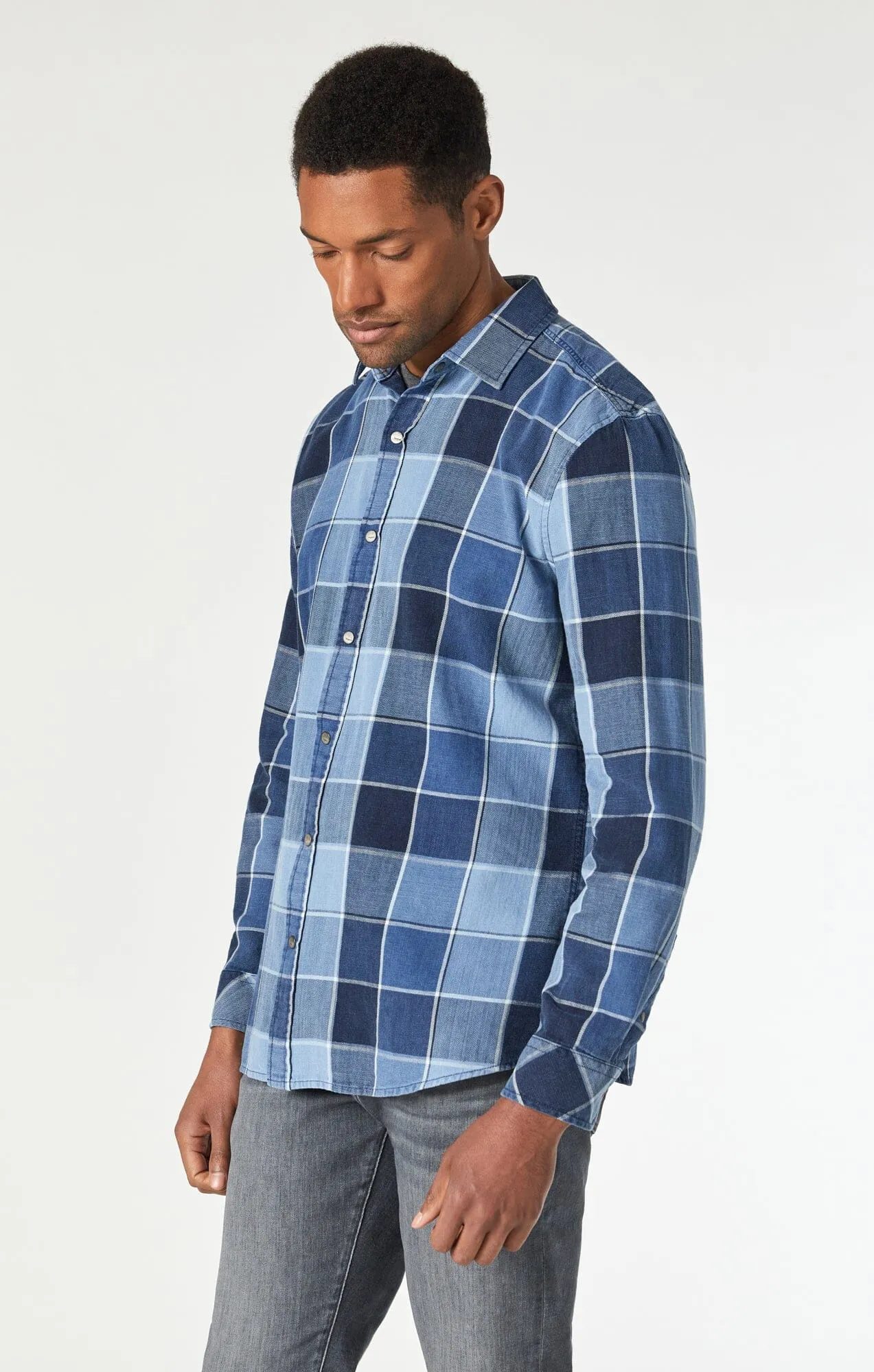 CHECK SHIRT IN INDIGO CHECK