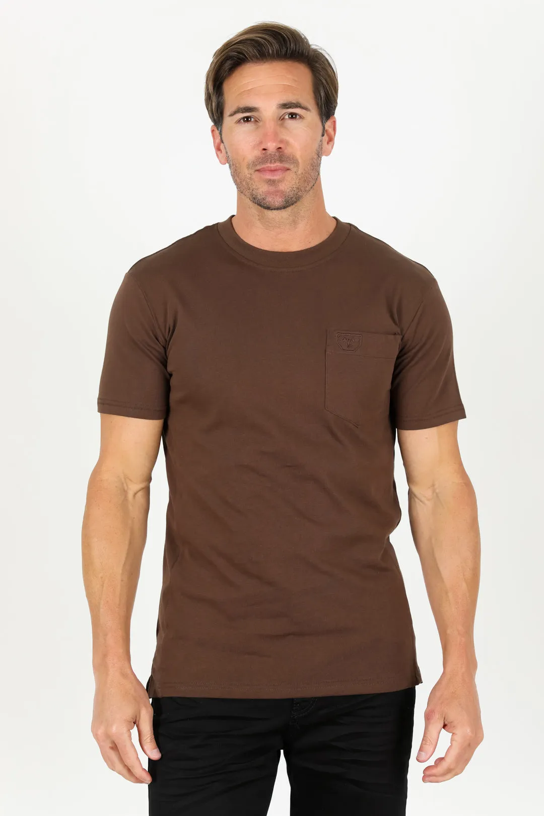 Classic Cotton Knit Brown T-Shirt