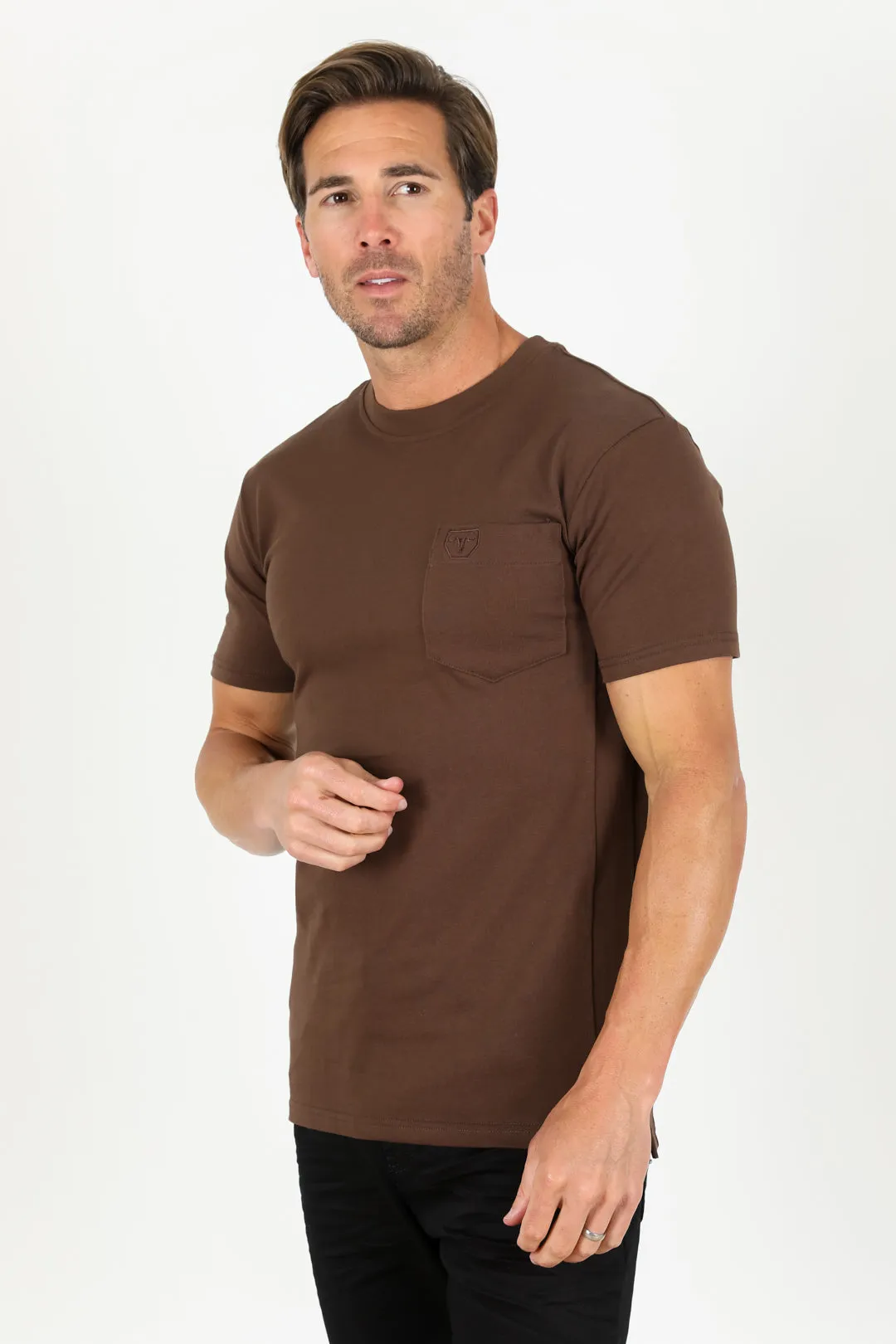 Classic Cotton Knit Brown T-Shirt