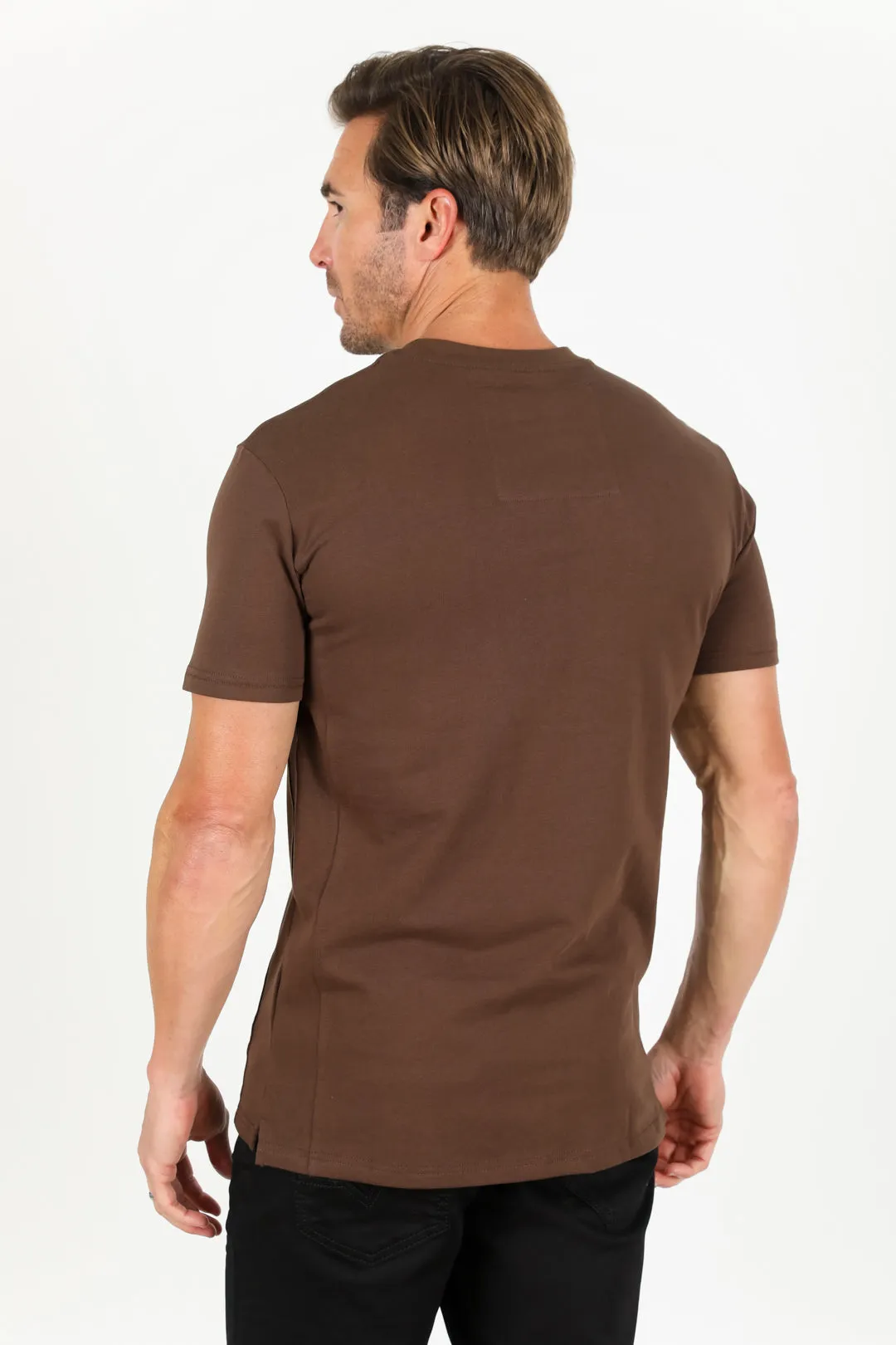 Classic Cotton Knit Brown T-Shirt