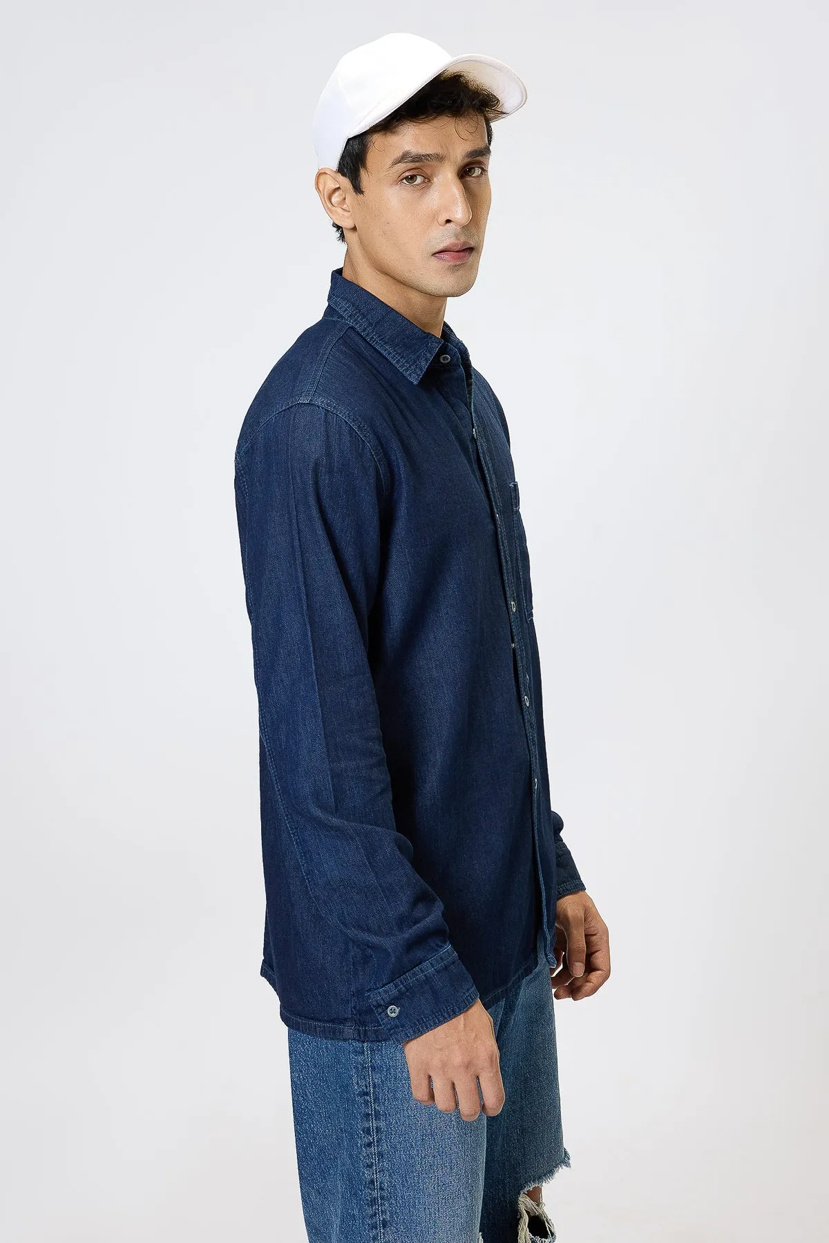 Classic Indigo Full Sleeves Men's Shirt