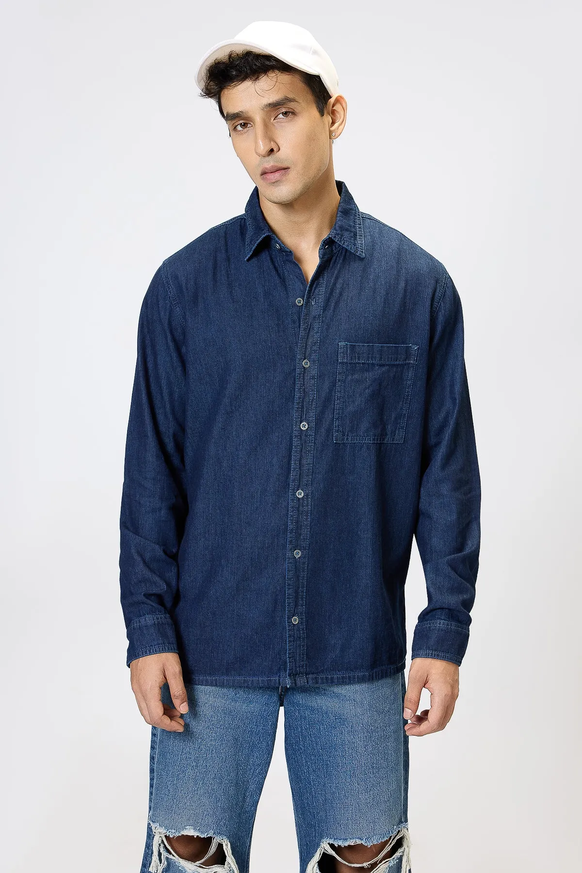 Classic Indigo Full Sleeves Men's Shirt