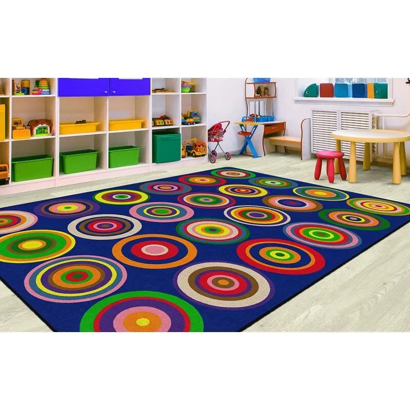 Color Rings Indigo Seating Rug