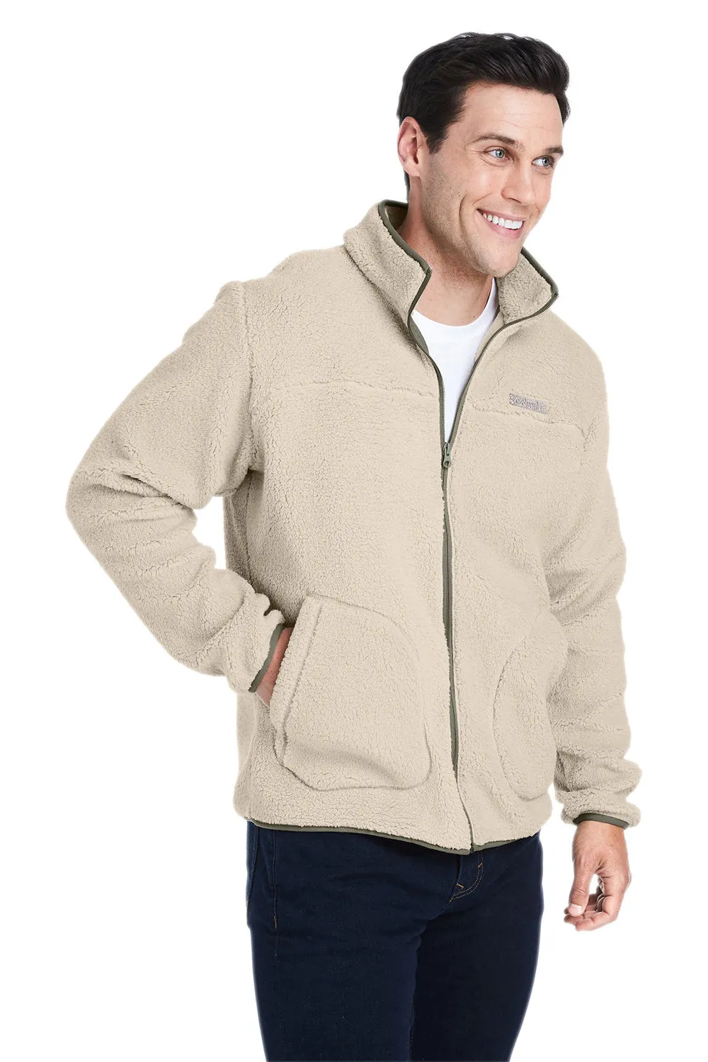 Columbia Mens Rugged Ridge II Sherpa Fleece Full Zip Jacket - Ancient Fossil - Closeout